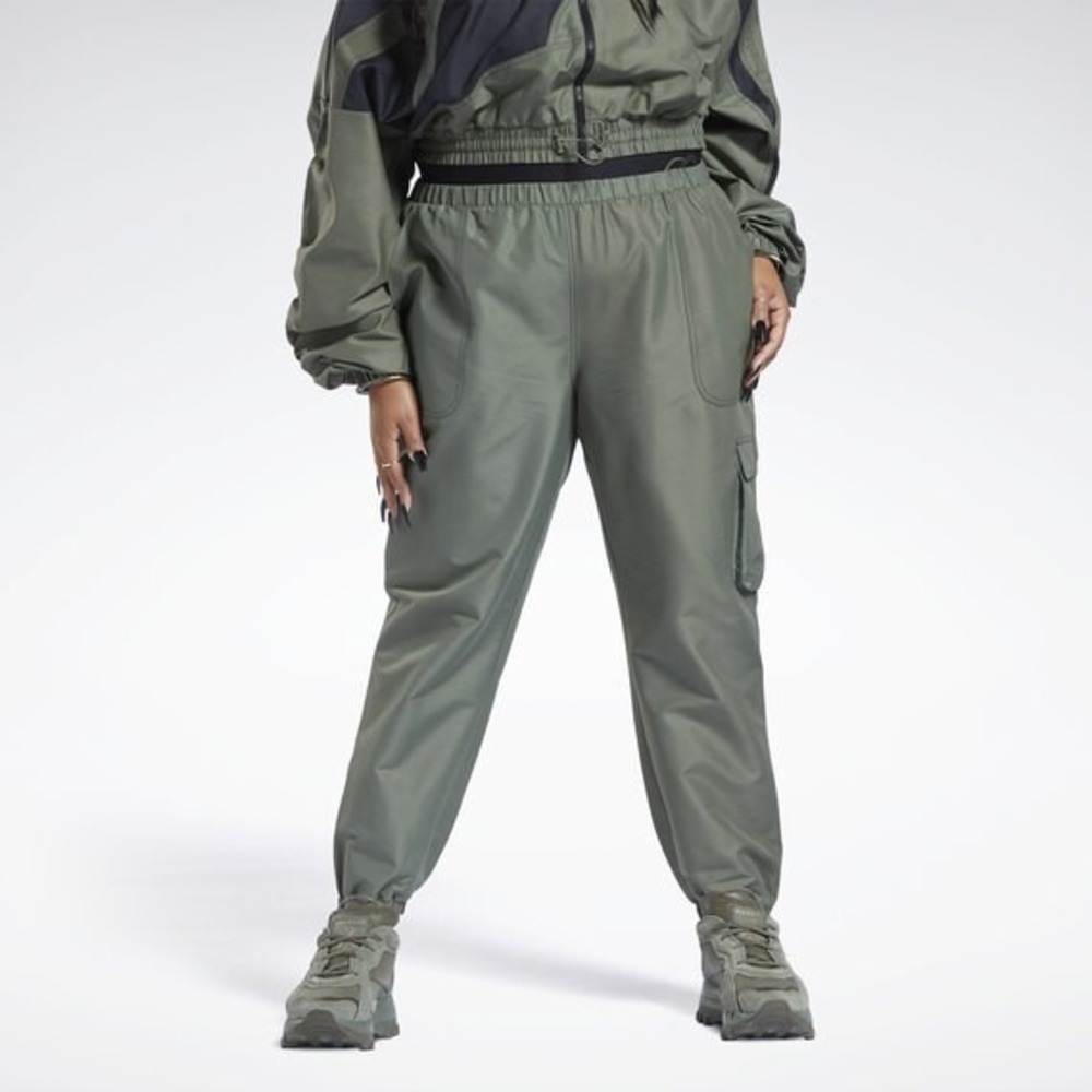 Women's Reebok Classics Cardi B Cargo Pants Hunter Green Casual Size 4X , H59316